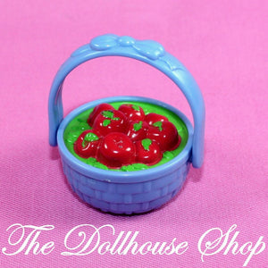 Fisher Price Loving Family Dollhouse Blue Horse Pony Food Basket Apples-Toys & Hobbies:Preschool Toys & Pretend Play:Fisher-Price:1963-Now:Dollhouses-Fisher-Price-Animal & Pet Accessories, Blue, Dollhouse, Fisher Price, Food Accessories, Home & Stable, Horses & Stables, Kitchen, Loving Family, Twin Time, Used-The Dollhouse Shop