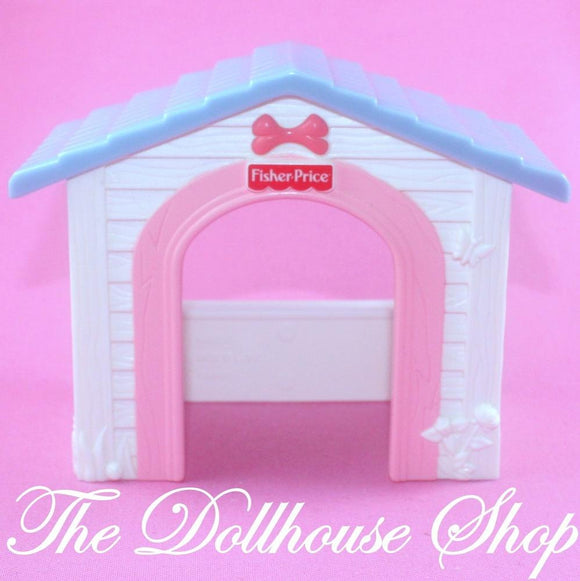 Fisher Price Loving Family Dollhouse Blue Pet Puppy Dog Kennel Cat House-Toys & Hobbies:Preschool Toys & Pretend Play:Fisher-Price:1963-Now:Dollhouses-The Dollhouse Shop-Animal & Pet Accessories,Dollhouse,Fisher Price,Loving Family,Used-The Dollhouse Shop