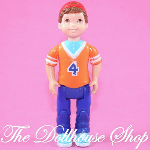 Fisher Price Loving Family Dollhouse Boy Brother Orange Top 4 Four Son Doll-Toys & Hobbies:Preschool Toys & Pretend Play:Fisher-Price:1963-Now:Dollhouses-Fisher-Price-Boy Dolls, Brown Hair, Dollhouse, Dolls, Fisher Price, Loving Family, orange, Used-The Dollhouse Shop
