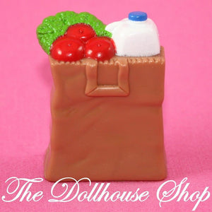 Fisher Price Loving Family Dollhouse Brown Bag Groceries Kitchen Food-Toys & Hobbies:Preschool Toys & Pretend Play:Fisher-Price:1963-Now:Dollhouses-Fisher-Price-Brown, Dollhouse, Fisher Price, Food Accessories, Grand Mansion, Kitchen, Loving Family, Twin Time, Used-The Dollhouse Shop