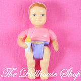 Fisher Price Loving Family Dollhouse Brown Hair Baby Girl Doll People Pink top-Toys & Hobbies:Preschool Toys & Pretend Play:Fisher-Price:1963-Now:Dollhouses-Fisher-Price-Baby, Brown Hair, Dollhouse, Dolls, Fisher Price, Loving Family, Nursery Room, Pink, Used-The Dollhouse Shop