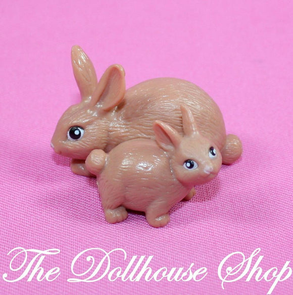 Fisher Price Loving Family Dollhouse Bunny Rabbits Easter Camping Pets Animals-Toys & Hobbies:Preschool Toys & Pretend Play:Fisher-Price:1963-Now:Dollhouses-Fisher Price-Animals & Pets, Brown, Camping Sets, Dollhouse, Fisher Price, Loving Family, Used-The Dollhouse Shop