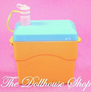 Fisher Price Loving Family Dollhouse Camping Drinks Cooler Ice Chest Picnic Food-Toys & Hobbies:Preschool Toys & Pretend Play:Fisher-Price:1963-Now:Dollhouses-Fisher-Price-Backyard Fun, Camping Sets, Dollhouse, Fisher Price, Food Accessories, Kitchen, Loving Family, Outdoor Furniture, Used, Yellow-The Dollhouse Shop