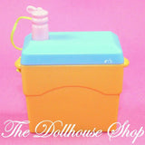 Fisher Price Loving Family Dollhouse Camping Drinks Cooler Ice Chest Picnic Food-Toys & Hobbies:Preschool Toys & Pretend Play:Fisher-Price:1963-Now:Dollhouses-Fisher-Price-Backyard Fun, Camping Sets, Dollhouse, Fisher Price, Food Accessories, Kitchen, Loving Family, Outdoor Furniture, Used, Yellow-The Dollhouse Shop