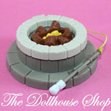 Fisher Price Loving Family Dollhouse Camping Gray Campfire Fire Pit Smores-Toys & Hobbies:Preschool Toys & Pretend Play:Fisher-Price:1963-Now:Dollhouses-Fisher-Price-Backyard Fun,Camping Sets,Dollhouse,Fisher Price,Loving Family,Outdoor Furniture,Used-The Dollhouse Shop