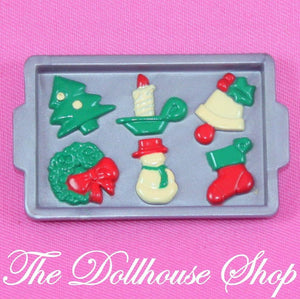 Fisher Price Loving Family Dollhouse Christmas Food Cookies Tray Kitchen Cooking-Toys & Hobbies:Preschool Toys & Pretend Play:Fisher-Price:1963-Now:Dollhouses-Fisher Price-Christmas, Dollhouse, Dream Dollhouse, Fisher Price, Food Accessories, Holidays & Seasonal, Kitchen, Loving Family, Used-The Dollhouse Shop