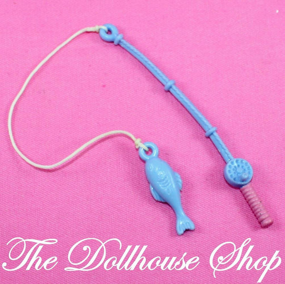 Fisher Price Loving Family Dollhouse Doll's Blue Fishing Pole Fish Rod Camping-Toys & Hobbies:Preschool Toys & Pretend Play:Fisher-Price:1963-Now:Dollhouses-Fisher-Price-Backyard Fun,Camping Sets,Dollhouse,Fisher Price,Loving Family,Outdoor Furniture,Used-The Dollhouse Shop