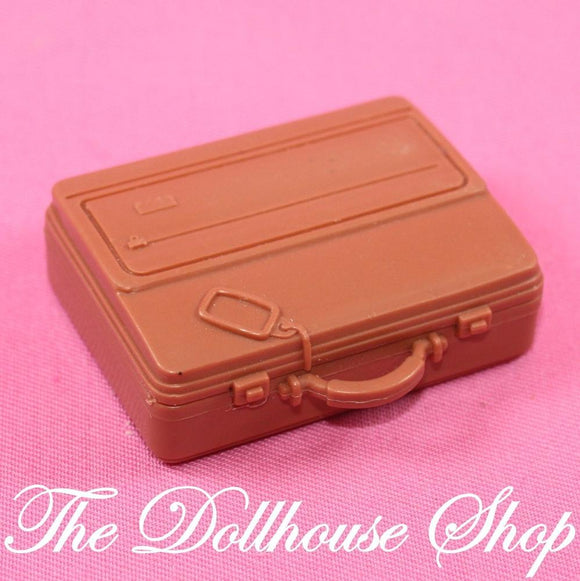 Fisher Price Loving Family Dollhouse Dolls Brown RV Travel Suitcase Luggage Bag-Toys & Hobbies:Preschool Toys & Pretend Play:Fisher-Price:1963-Now:Dollhouses-Fisher-Price-Doll Dress Ups, Dollhouse, Fisher Price, Loving Family, Nursery Room, Playroom, Used-The Dollhouse Shop