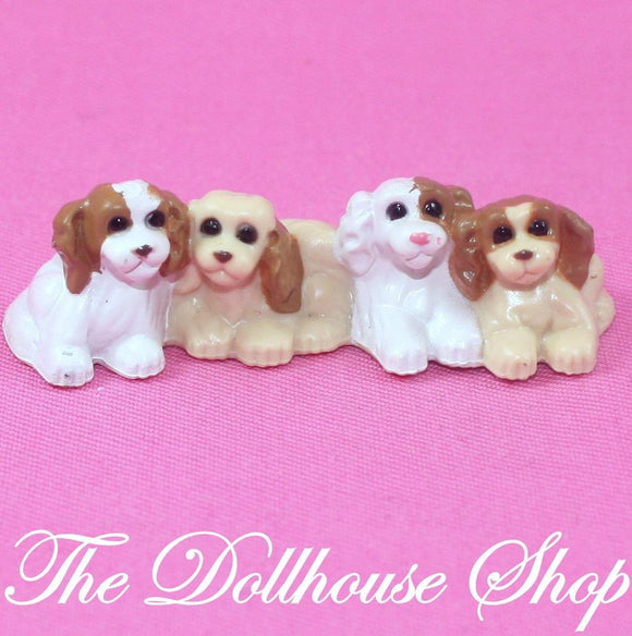 Fisher Price Loving Family Dollhouse Four Pet Puppy Dogs Puppies-Toys & Hobbies:Preschool Toys & Pretend Play:Fisher-Price:1963-Now:Dollhouses-Fisher-Price-Animals & Pets, Brown, Dollhouse, Fisher Price, Loving Family, Used-The Dollhouse Shop