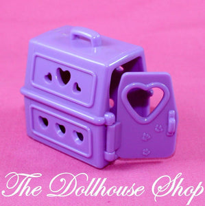 Fisher Price Loving Family Dollhouse Grandma's Purple Pet Cat Dog Carrier Bed-Toys & Hobbies:Preschool Toys & Pretend Play:Fisher-Price:1963-Now:Dollhouses-Fisher-Price-Animal & Pet Accessories, Dollhouse, Fisher Price, Loving Family, Used-The Dollhouse Shop