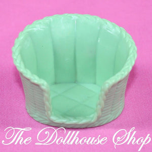 Fisher Price Loving Family Dollhouse Green Pet Puppy Dog Cat Kitten Bed-Toys & Hobbies:Preschool Toys & Pretend Play:Fisher-Price:1963-Now:Dollhouses-Fisher-Price-Animal & Pet Accessories,Dollhouse,Fisher Price,Loving Family,Used-The Dollhouse Shop