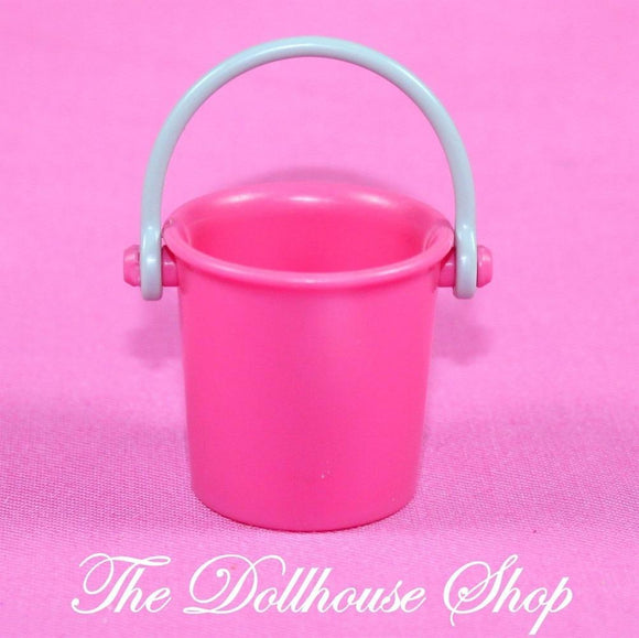Fisher Price Loving Family Dollhouse Horse Pony Stable Pink Bucket Laundry Pail-Toys & Hobbies:Preschool Toys & Pretend Play:Fisher-Price:1963-Now:Dollhouses-The Dollhouse Shop-Camping Sets,Dollhouse,Fisher Price,Laundry Room,Loving Family,Used-The Dollhouse Shop