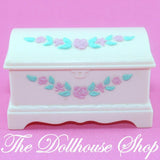 Fisher Price Loving Family Dollhouse Kids Bedroom Cream Blanket Box Chest-Toys & Hobbies:Preschool Toys & Pretend Play:Fisher-Price:1963-Now:Dollhouses-Fisher-Price-Bedroom,Dollhouse,Fisher Price,Kids Bedroom,Living Room,Loving Family,Parents Bedroom,Used-The Dollhouse Shop