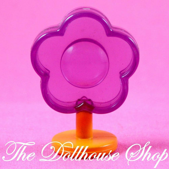 Fisher Price Loving Family Dollhouse Kids Playroom Purple Orange Flower Lamp-Toys & Hobbies:Preschool Toys & Pretend Play:Fisher-Price:1963-Now:Dollhouses-Fisher-Price-Dollhouse,Fisher Price,Kids Bedroom,Lamps & Coffee Tables,Loving Family,Used-The Dollhouse Shop