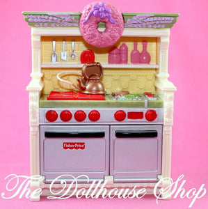 Fisher Price Loving Family Dollhouse Kitchen Furniture White Oven Stove-Toys & Hobbies:Preschool Toys & Pretend Play:Fisher-Price:1963-Now:Dollhouses-Fisher-Price-Dollhouse, Fisher Price, Kitchen, Loving Family, Used-The Dollhouse Shop