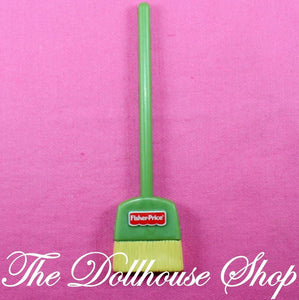 Fisher Price Loving Family Dollhouse Laundry Room Green Doll Straw Broom Kitchen-Toys & Hobbies:Preschool Toys & Pretend Play:Fisher-Price:1963-Now:Dollhouses-Fisher-Price-Dollhouse, Fisher Price, Green, Kitchen, Laundry Room, Loving Family, Used-The Dollhouse Shop