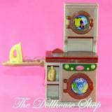 Fisher Price Loving Family Dollhouse Laundry Washer Dryer Iron Ironing Board Tan-Toys & Hobbies:Preschool Toys & Pretend Play:Fisher-Price:1963-Now:Dollhouses-Fisher-Price-Dollhouse,Fisher Price,Laundry Room,Loving Family,Used-The Dollhouse Shop