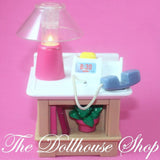 Fisher Price Loving Family Dollhouse Lights Sounds End Table Phone Lamp Music-Toys & Hobbies:Preschool Toys & Pretend Play:Fisher-Price:1963-Now:Dollhouses-Fisher-Price-Dollhouse,Fisher Price,Living Room,Loving Family,Tables,Used-The Dollhouse Shop