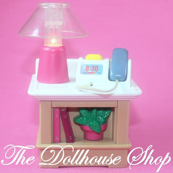 Fisher Price Loving Family Dollhouse Lights Sounds End Table Phone Lamp Music-Toys & Hobbies:Preschool Toys & Pretend Play:Fisher-Price:1963-Now:Dollhouses-Fisher-Price-Dollhouse,Fisher Price,Living Room,Loving Family,Tables,Used-The Dollhouse Shop