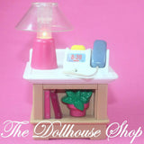 Fisher Price Loving Family Dollhouse Lights Sounds End Table Phone Lamp Music-Toys & Hobbies:Preschool Toys & Pretend Play:Fisher-Price:1963-Now:Dollhouses-Fisher-Price-Dollhouse,Fisher Price,Living Room,Loving Family,Tables,Used-The Dollhouse Shop