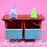 Fisher Price Loving Family Dollhouse Living Room Brown Coffee Table Drawers-Toys & Hobbies:Preschool Toys & Pretend Play:Fisher-Price:1963-Now:Dollhouses-Fisher-Price-Brown, Dollhouse, Fisher Price, Lamps & Coffee Tables, Living Room, Loving Family, Nursery Room, Playroom, Used-The Dollhouse Shop