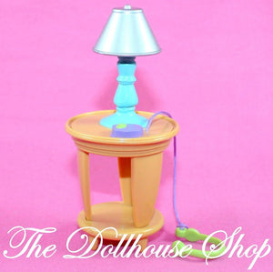 Fisher Price Loving Family Dollhouse Living Room Lamp Table CD Green Headphones-Toys & Hobbies:Preschool Toys & Pretend Play:Fisher-Price:1963-Now:Dollhouses-Fisher-Price-Dollhouse, Fisher Price, Lamps & Coffee Tables, Living Room, Loving Family, Used-The Dollhouse Shop