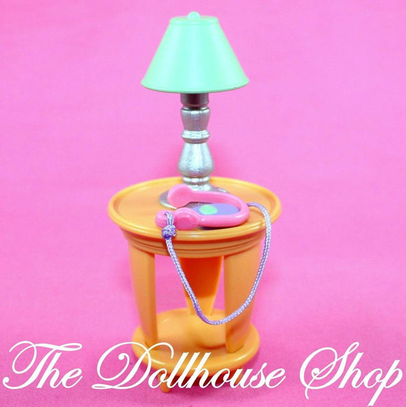 Fisher Price Loving Family Dollhouse Living Room Lamp Table CD Headphones-Toys & Hobbies:Preschool Toys & Pretend Play:Fisher-Price:1963-Now:Dollhouses-Fisher-Price-Dollhouse,Fisher Price,Lamps & Coffee Tables,Living Room,Loving Family,Used-The Dollhouse Shop
