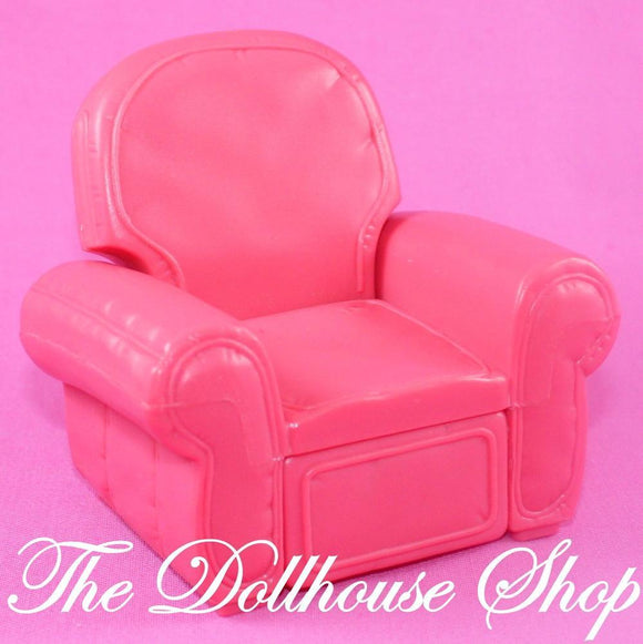 Fisher Price Loving Family Dollhouse Living Room Pink Recliner Sofa Armchair-Toys & Hobbies:Preschool Toys & Pretend Play:Fisher-Price:1963-Now:Dollhouses-Fisher-Price-Chairs, Dollhouse, Fisher Price, Living Room, Loving Family, Sweet sounds, Used-The Dollhouse Shop