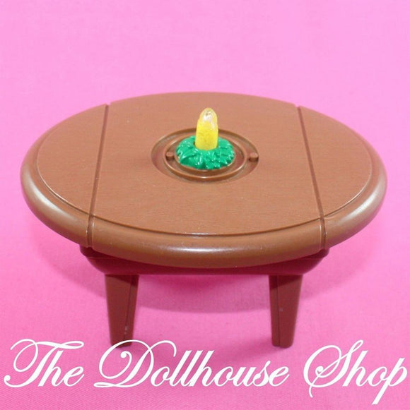 Fisher Price Loving Family Dollhouse NO Lights/ NO Sound Christmas Dining Table-Toys & Hobbies:Preschool Toys & Pretend Play:Fisher-Price:1963-Now:Dollhouses-Fisher-Price-Brown, Dining Room, Dollhouse, Fisher Price, Loving Family, Tables, Used-The Dollhouse Shop