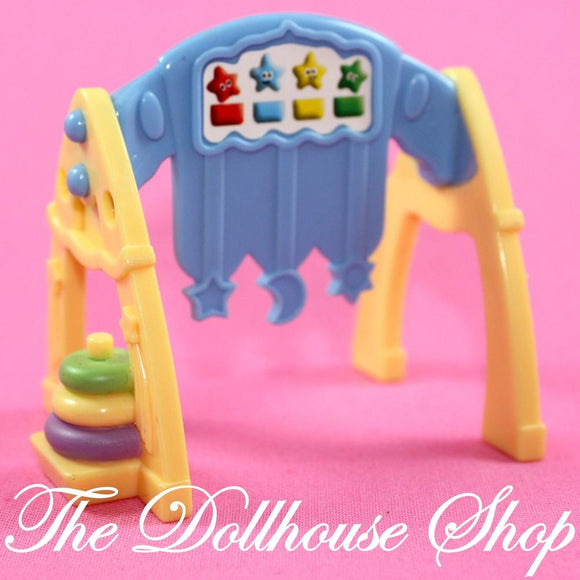 Fisher Price Loving Family Dollhouse Nursery Baby Doll's Blue Yellow Play Gym-Toys & Hobbies:Preschool Toys & Pretend Play:Fisher-Price:1963-Now:Dollhouses-Fisher-Price-Dollhouse, Fisher Price, Loving Family, Nursery Room, Playroom, Used-The Dollhouse Shop