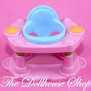 Fisher Price Loving Family Dollhouse Nursery Pink Baby Doll Exersaucer Seat-Toys & Hobbies:Preschool Toys & Pretend Play:Fisher-Price:1963-Now:Dollhouses-Fisher-Price-Dollhouse, Fisher Price, Loving Family, Nursery Room, Used-The Dollhouse Shop