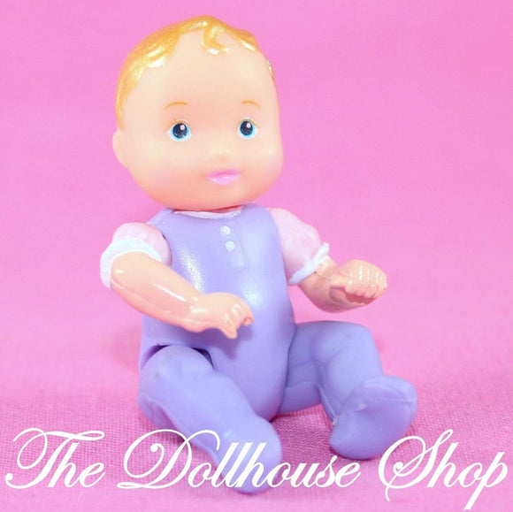 Fisher Price Loving Family Dollhouse Nursery Pink Purple Baby Girl Boy Doll-Toys & Hobbies:Preschool Toys & Pretend Play:Fisher-Price:1963-Now:Dollhouses-Fisher-Price-Baby, Dollhouse, Dolls, Fisher Price, Girl Dolls, Loving Family, Used-The Dollhouse Shop