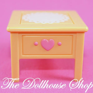 Fisher Price Loving Family Dollhouse Parents Bedroom Bedside Bed End Table-Toys & Hobbies:Preschool Toys & Pretend Play:Fisher-Price:1963-Now:Dollhouses-Fisher-Price-Bedroom, Dollhouse, Fisher Price, Loving Family, Parents Bedroom, Sweet Sounds, Tables, Used-The Dollhouse Shop