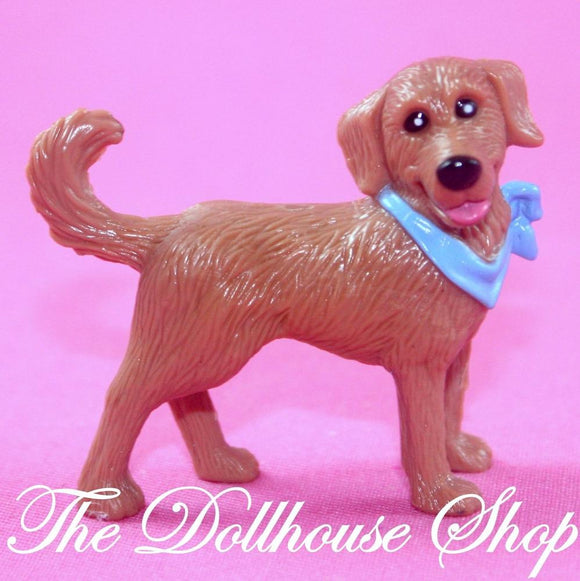 Fisher Price Loving Family Dollhouse Pet Puppy Brown Dog Blue Collar Animal-Toys & Hobbies:Preschool Toys & Pretend Play:Fisher-Price:1963-Now:Dollhouses-Fisher Price-Animals & Pets, Brown, Dollhouse, Fisher Price, Loving Family, Used-The Dollhouse Shop
