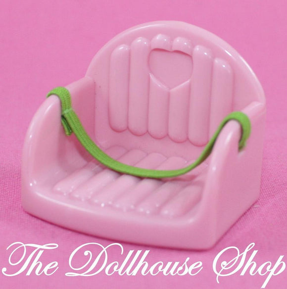 Fisher Price Loving Family Dollhouse Pink Baby Doll Booster Seat Nursery Kitchen-Toys & Hobbies:Preschool Toys & Pretend Play:Fisher-Price:1963-Now:Dollhouses-Fisher-Price-Chairs, Dining Room, Dollhouse, Fisher Price, Kitchen, Loving Family, Nursery Room, Sweet Sounds, Used-The Dollhouse Shop