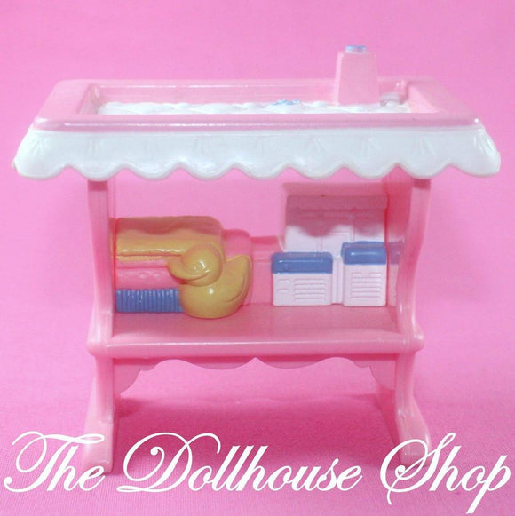 Fisher Price Loving Family Dollhouse Pink Baby Doll Changing Table Nursery Girl-Toys & Hobbies:Preschool Toys & Pretend Play:Fisher-Price:1963-Now:Dollhouses-Fisher-Price-Dollhouse,Dream Dollhouse,Fisher Price,Kids Bedroom,Loving Family,Nursery Room,Pink,Tables,Used-The Dollhouse Shop