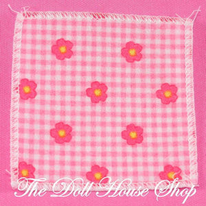 Fisher Price Loving Family Dollhouse Pink Baby Doll Nursery Blanket Flowers Kids-Toys & Hobbies:Preschool Toys & Pretend Play:Fisher-Price:1963-Now:Dollhouses-Fisher-Price-Blankets & Rugs, Dollhouse, Fisher Price, Kids Bedroom, Loving Family, Nursery Room, Used-The Dollhouse Shop