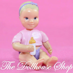 Fisher Price Loving Family Dollhouse Pink Baby Girl Doll Nursery Diaper People-Toys & Hobbies:Preschool Toys & Pretend Play:Fisher-Price:1963-Now:Dollhouses-Fisher-Price-Baby, Dollhouse, Dolls, Fisher Price, Loving Family, Nursery Room, Used-The Dollhouse Shop