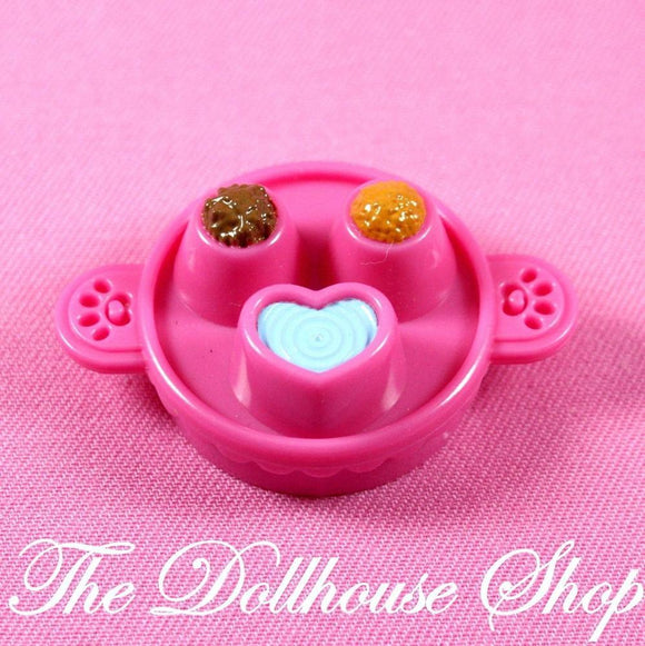 Fisher Price Loving Family Dollhouse Pink Pet Dog Cat Food Water Bowl-Toys & Hobbies:Preschool Toys & Pretend Play:Fisher-Price:1963-Now:Dollhouses-Fisher-Price-Animal & Pet Accessories,Dollhouse,Fisher Price,Food Accessories,Loving Family,Used-The Dollhouse Shop