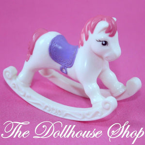 Fisher Price Loving Family Dollhouse Pink White Rocking Horse Baby Girl Nursery-Toys & Hobbies:Preschool Toys & Pretend Play:Fisher-Price:1963-Now:Dollhouses-Fisher-Price-Dollhouse, Fisher Price, Kids Bedroom, Loving Family, Nursery Room, Playroom, Used-The Dollhouse Shop