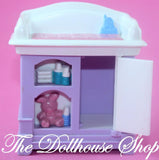 Fisher Price Loving Family Dollhouse Purple Baby Doll Changing Table Nursery-Toys & Hobbies:Preschool Toys & Pretend Play:Fisher-Price:1963-Now:Dollhouses-Fisher-Price-Baby, Dollhouse, Fisher Price, Loving Family, Nursery Room, Used-The Dollhouse Shop