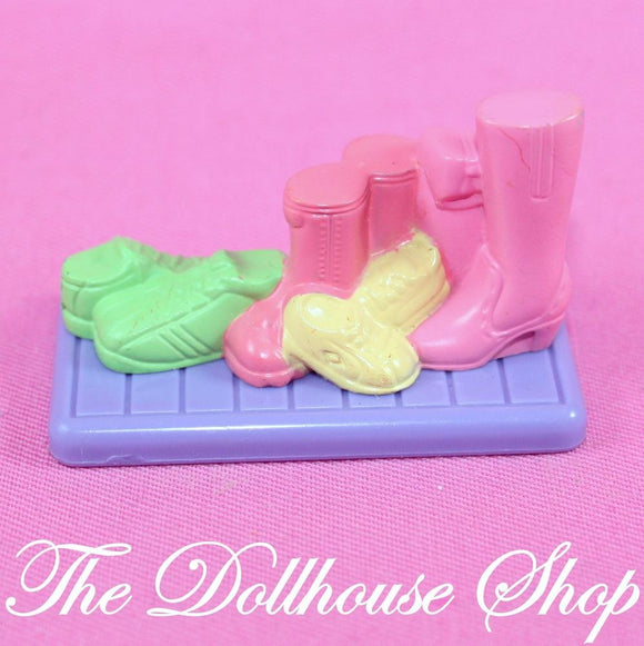 Fisher Price Loving Family Dollhouse Purple Laundry Room Shoes Doll Boot Mat-Toys & Hobbies:Preschool Toys & Pretend Play:Fisher-Price:1963-Now:Dollhouses-Fisher-Price-Bedroom,Dollhouse,Fisher Price,Kids Bedroom,Laundry Room,Loving Family,Used-The Dollhouse Shop