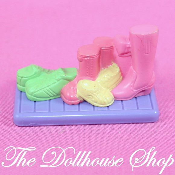 Fisher Price Loving Family Dollhouse Purple Laundry Room Shoes Doll Boot Mat-Toys & Hobbies:Preschool Toys & Pretend Play:Fisher-Price:1963-Now:Dollhouses-Fisher-Price-Bedroom, Dollhouse, Fisher Price, Kids Bedroom, Laundry Room, Loving Family, Used-The Dollhouse Shop