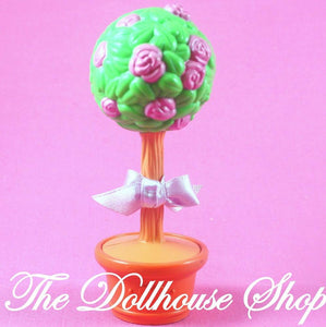 Fisher Price Loving Family Dollhouse Topiary Tree Potted Plant Roses-Toys & Hobbies:Preschool Toys & Pretend Play:Fisher-Price:1963-Now:Dollhouses-Fisher-Price-Backyard Fun, Dollhouse, Fisher Price, Loving Family, Plants and Vases, Used-The Dollhouse Shop