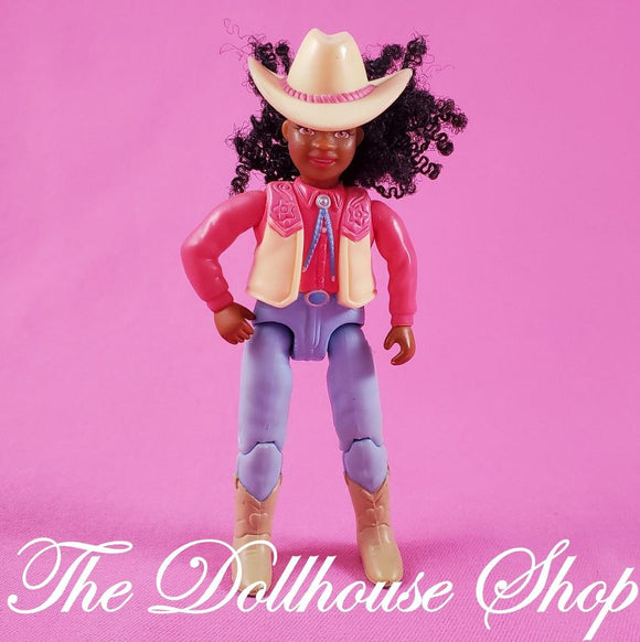 Fisher Price Loving Family Dollhouse Western Horse Rider African American Girl Doll-Toys & Hobbies:Preschool Toys & Pretend Play:Fisher-Price:1963-Now:Dollhouses-Fisher-Price-African American,Dollhouse,Dolls,Fisher Price,Girl Dolls,Horse Rider,Loving Family,Twins,Used,Western Style Rider-The Dollhouse Shop