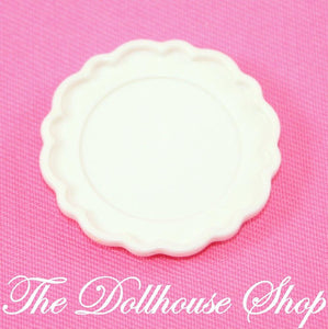 Fisher Price Loving Family Dollhouse White Dinner Plate Kitchen Food Dining-Toys & Hobbies:Preschool Toys & Pretend Play:Fisher-Price:1963-Now:Dollhouses-Fisher-Price-Dollhouse, Dream Dollhouse, Fisher Price, Food Accessories, Kitchen, Loving Family, Used-The Dollhouse Shop
