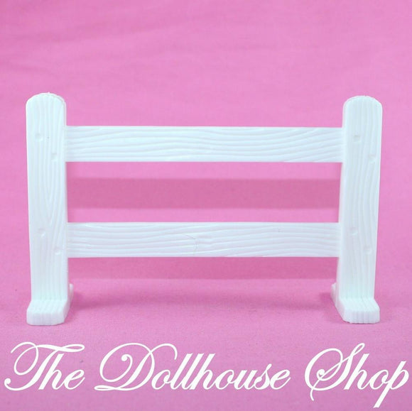 Fisher Price Loving Family Dollhouse White Horse Pony Stable Fence Piece-Toys & Hobbies:Preschool Toys & Pretend Play:Fisher-Price:1963-Now:Dollhouses-Fisher-Price-Animal & Pet Accessories,Dollhouse,Fisher Price,Home & Stable,Horses & Stables,Loving Family,Used,White-The Dollhouse Shop