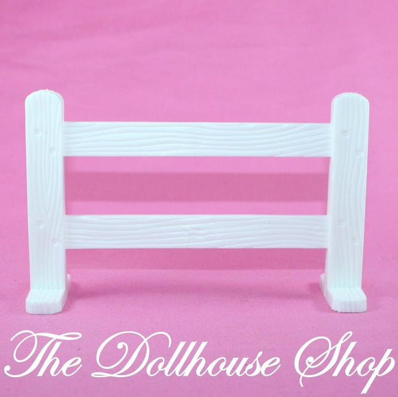 Fisher Price Loving Family Dollhouse White Horse Pony Stable Fence Piece-Toys & Hobbies:Preschool Toys & Pretend Play:Fisher-Price:1963-Now:Dollhouses-Fisher-Price-Animal & Pet Accessories, Dollhouse, Fisher Price, Home & Stable, Horses & Stables, Loving Family, Used, White-The Dollhouse Shop