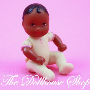 Fisher Price Loving Family Dollhouse Yellow African American Baby Girl Doll Boy-Toys & Hobbies:Preschool Toys & Pretend Play:Fisher-Price:1963-Now:Dollhouses-Fisher-Price-African American,Baby,Dollhouse,Dolls,Fisher Price,Girl Dolls,Loving Family,Nursery Room,Used,Yellow-The Dollhouse Shop