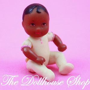 Fisher Price Loving Family Dollhouse Yellow African American Baby Girl Doll Boy-Toys & Hobbies:Preschool Toys & Pretend Play:Fisher-Price:1963-Now:Dollhouses-Fisher-Price-African American, Baby, Dollhouse, Dolls, Fisher Price, Girl Dolls, Loving Family, Nursery Room, Used, Yellow-The Dollhouse Shop